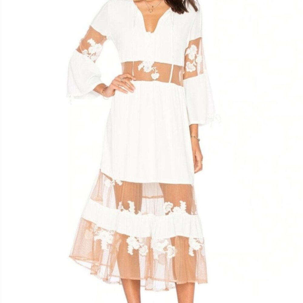 For Love and Lemons Eva Midi Dress - Size Small